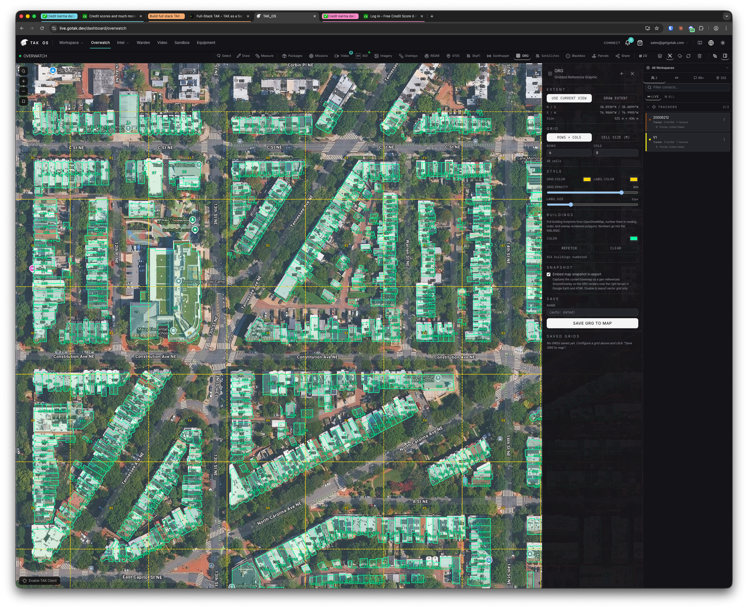 Address Plugin showing POI search results on ATAK map