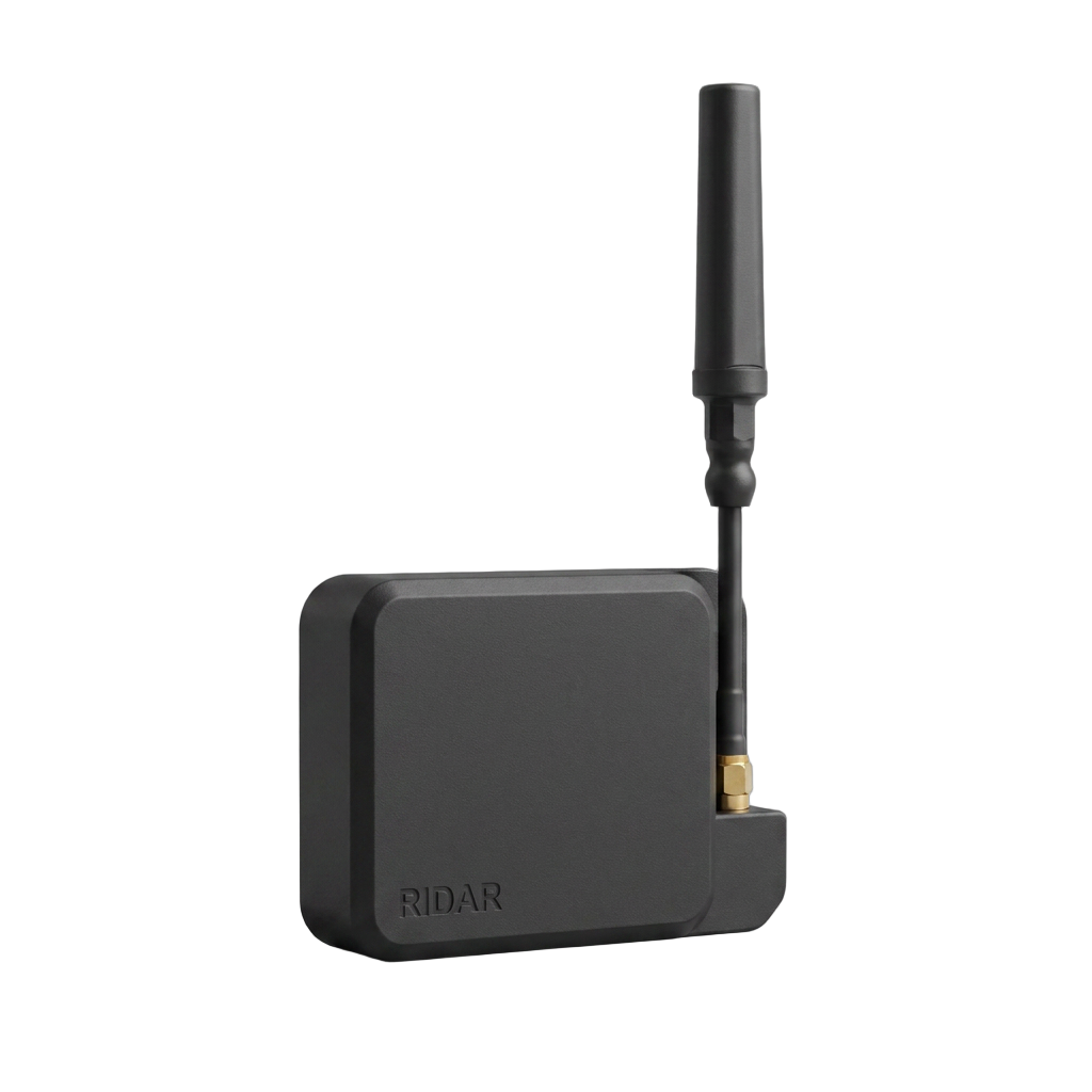 RIDAR-FM carbon fiber sensor — three-quarter view