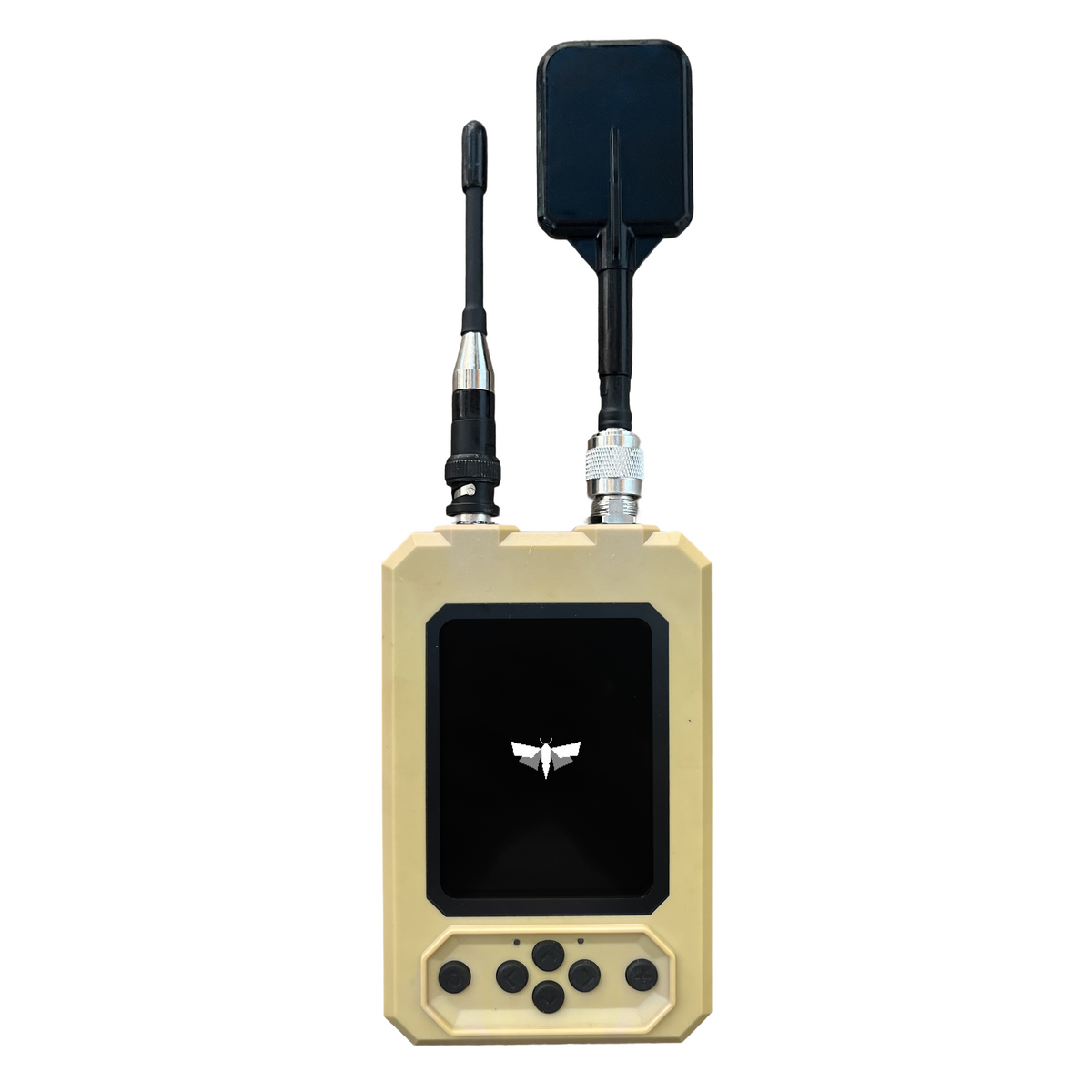 Heaviside MOTH spectrum analyzer, front view with display and antennas