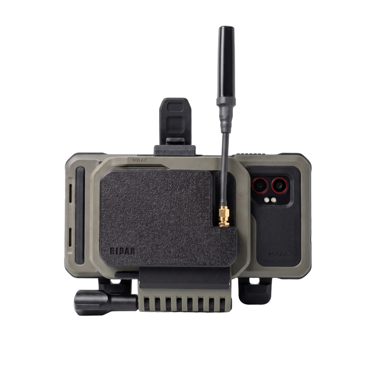 RIDAR-FM attached to rugged EUD — rear view