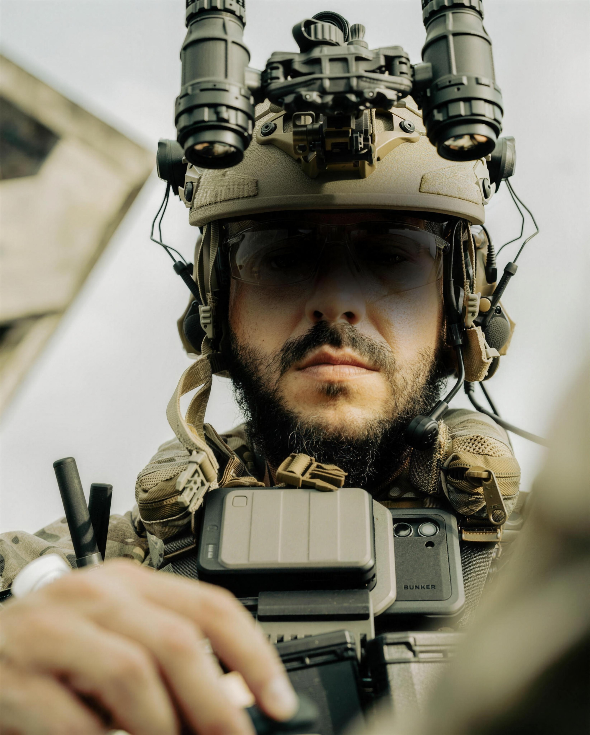 Chest-mounted GoTAK end-user device with field communications equipment