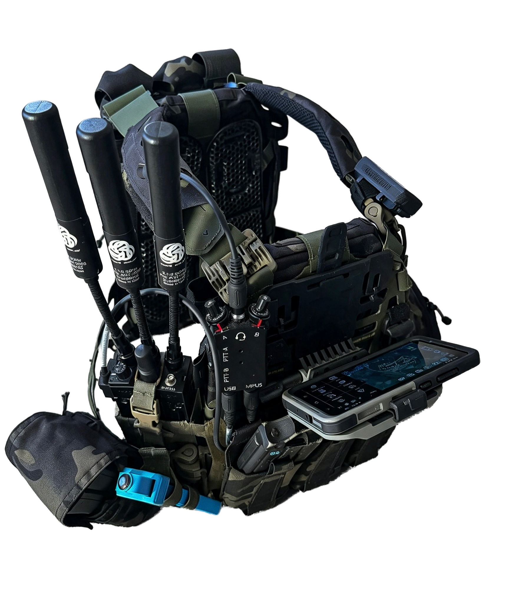 Plate carrier with a mounted EUD and MPU5 radio